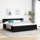 Box spring seng med hovedgærde Sort 200 x 200 cm Stof