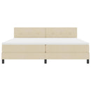 Box spring seng med hovedgærde Creme 200 x 200 cm Stof