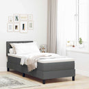 Box spring seng med hovedgærde Mørkegrå 80 x 200 cm Stof