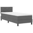 Box spring seng med hovedgærde Mørkegrå 80 x 200 cm Stof