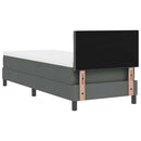 Box spring seng med hovedgærde Mørkegrå 80 x 200 cm Stof