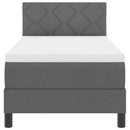 Box spring seng med hovedgærde Mørkegrå 80 x 200 cm Stof