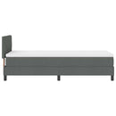 Box spring seng med hovedgærde Mørkegrå 80 x 200 cm Stof