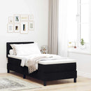 Box spring seng med hovedgærde Sort 80 x 200 cm Stof