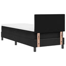 Box spring seng med hovedgærde Sort 80 x 200 cm Stof