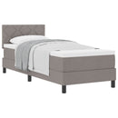Box spring seng med hovedgærde Gråbrun 80 x 200 cm Stof