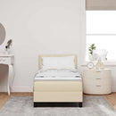 Box spring seng med hovedgærde Creme 80 x 200 cm Stof