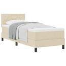 Box spring seng med hovedgærde Creme 80 x 200 cm Stof