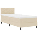 Box spring seng med hovedgærde Creme 80 x 200 cm Stof