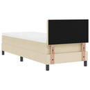Box spring seng med hovedgærde Creme 80 x 200 cm Stof
