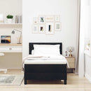 Box spring seng med hovedgærde Sort 90 x 190 cm Stof