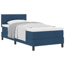 Box spring seng med hovedgærde Blå 90 x 190 cm Stof