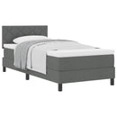 Box spring seng med hovedgærde Mørkegrå 90 x 200 cm Stof