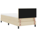 Box spring seng med pude med hovedgærde Creme 90 x 200 cm Stof
