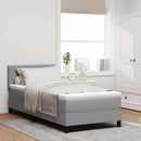 Box spring seng med hovedgærde Lysegrå 100 x 200 cm Stof