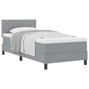 Box spring seng med hovedgærde Lysegrå 100 x 200 cm Stof