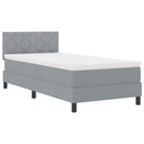 Box spring seng med hovedgærde Lysegrå 100 x 200 cm Stof