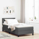 Box spring seng med hovedgærde Mørkegrå 100 x 200 cm Stof