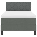 Box spring seng med hovedgærde Mørkegrå 100 x 200 cm Stof