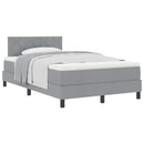 Box spring seng med hovedgærde Lysegrå 120 x 190 cm Stof