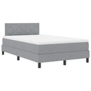 Box spring seng med hovedgærde Lysegrå 120 x 190 cm Stof