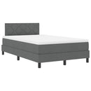 Box spring seng med hovedgærde Mørkegrå 120 x 190 cm Stof