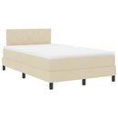 Box spring seng med pude med hovedgærde Creme 120 x 190 cm Stof