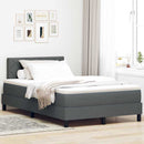 Box spring seng med hovedgærde Mørkegrå 120 x 200 cm Stof