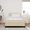Box spring seng med hovedgærde Creme 120 x 200 cm Stof