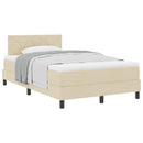Box spring seng med hovedgærde Creme 120 x 200 cm Stof