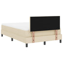 Box spring seng med hovedgærde Creme 120 x 200 cm Stof