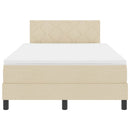 Box spring seng med hovedgærde Creme 120 x 200 cm Stof