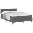 Box spring seng med hovedgærde Mørkegrå 140 x 190 cm Stof