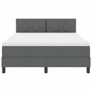 Box spring seng med hovedgærde Mørkegrå 140 x 190 cm Stof