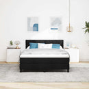 Box spring seng med hovedgærde Sort 140 x 190 cm Stof