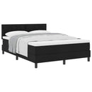 Box spring seng med hovedgærde Sort 140 x 190 cm Stof