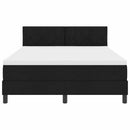 Box spring seng med hovedgærde Sort 140 x 190 cm Stof
