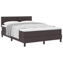 Box spring seng med hovedgærde Mørk Brun 140 x 190 cm Stof