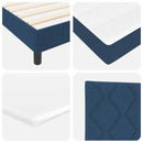 Box spring seng med pude med hovedgærde Blå 140 x 190 cm Stof