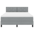 Box spring seng med hovedgærde Lysegrå 140 x 200 cm Stof