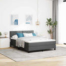 Box spring seng med hovedgærde Mørkegrå 140 x 200 cm Stof