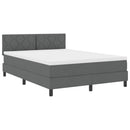 Box spring seng med hovedgærde Mørkegrå 140 x 200 cm Stof
