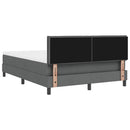 Box spring seng med hovedgærde Mørkegrå 140 x 200 cm Stof