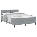 Box spring seng med hovedgærde Lysegrå 160 x 200 cm Stof