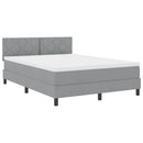 Box spring seng med hovedgærde Lysegrå 160 x 200 cm Stof