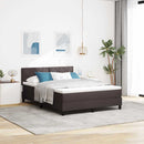 Box spring seng med hovedgærde Mørk Brun 160 x 200 cm Stof