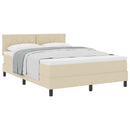 Box spring seng med pude med hovedgærde Creme 160 x 200 cm Stof