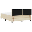 Box spring seng med pude med hovedgærde Creme 160 x 200 cm Stof