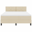 Box spring seng med pude med hovedgærde Creme 160 x 200 cm Stof