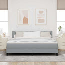 Box spring seng med hovedgærde Lysegrå 180 x 200 cm Stof